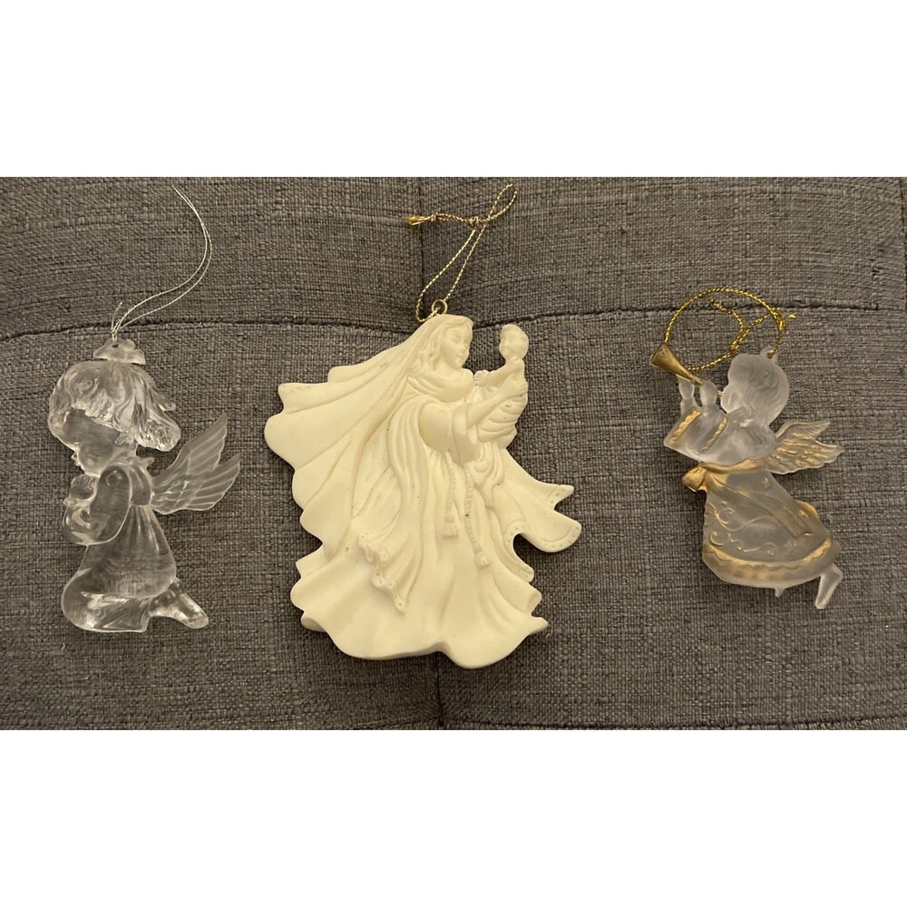 Lot Of 3 Acrylic Christmas Ornaments